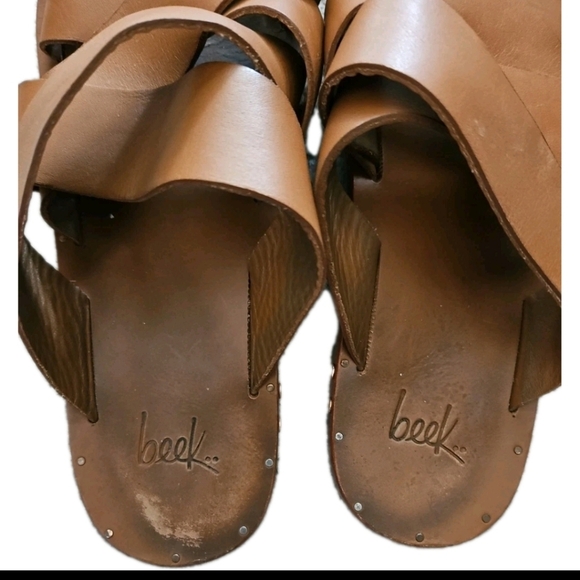 Beek Womens Brown Weaver Toe Loop Handcrafted Leather Comfort Sandal 10 - Picture 11 of 15